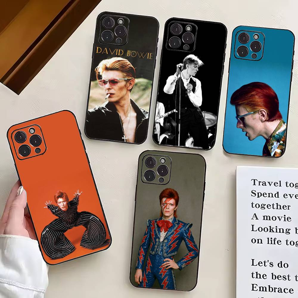 Rock D-David B-Bowie-es Singer Phone Case For iPhone 17,16,15,14,13,12,11 Plus,Pro Max,XS,Soft Silicone Black Cover
