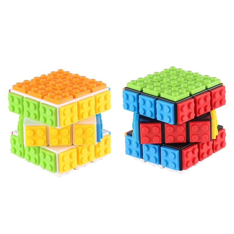 Building Blocks 3D Magic Puzzle Cube 3X3X3 Diy Fidget Toy Brick Anti Stress Relief Sensory Adhd Educational Game For Kids Adult