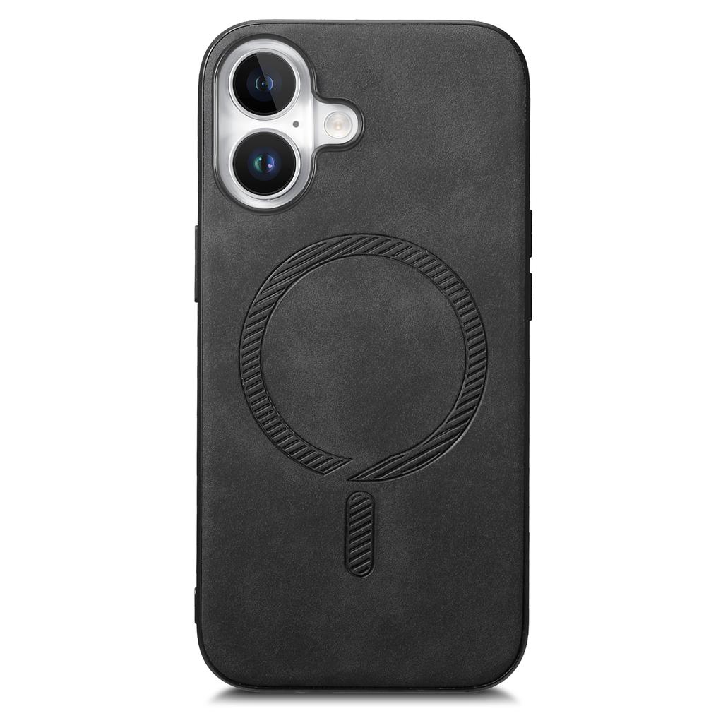 B1 For iPhone 16 Plus Leather Back Case Compatible with MagSafe Skin-Touch Phone Cover