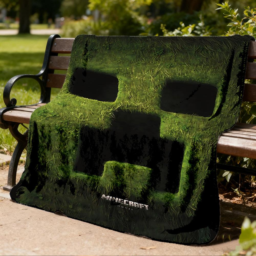 1pc Minecraft Outdoor Blanket Lightweight Flannel Throw For Travel, Camping, Livingroom, Couch, Chair Soft