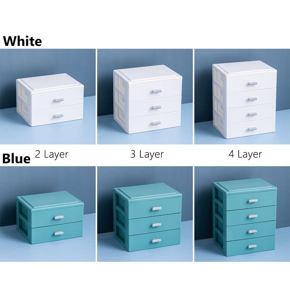 Bunte Schublade Mehrschichtige Aufbewahrung Mehrschichtige Schmuck-Schreibwarenbox Griffbox Zuhause Büro