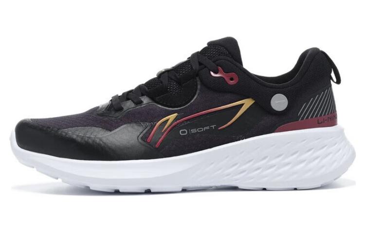 Li Ning SOFT ELEMENT износостойкие дышащие низкие повседневные кроссовки мужские черные красные AGLT007-3 43