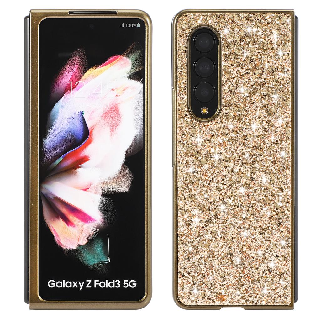 The new model is suitable for Samsung zfold7 mobile phone case electroplating glitter sticker zfold6 anti-drop folding screen protective case z3.