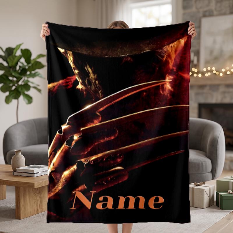 Freddy Krueger Custom Flannel Blankets Soft Warm Cozy Throws for Home Decor Holiday Gifts