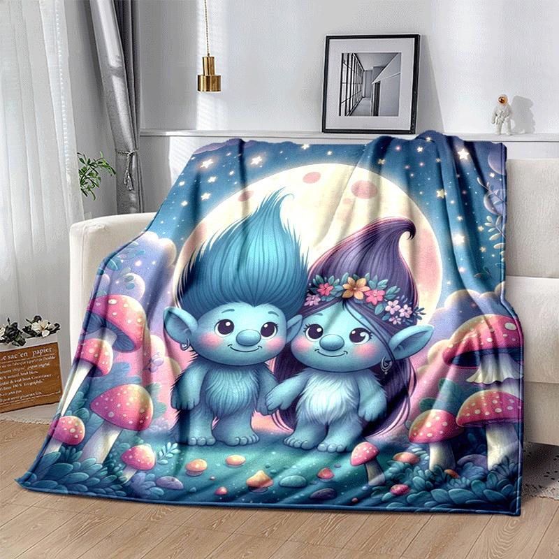 1pc Mushroom Printing Lightweight Flannel Blanket, Comfortable and Warm Blanket, for Camping Sofa Bed and Couch Office, in All Seasons