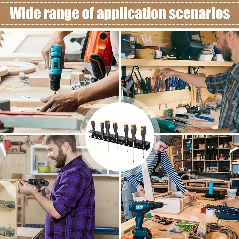 Screwdriver Organizer Wall Mount Hardware Tool Storage Rack Pliers Holder Manual Tools Workshops Hardware Tool Hanger Storage