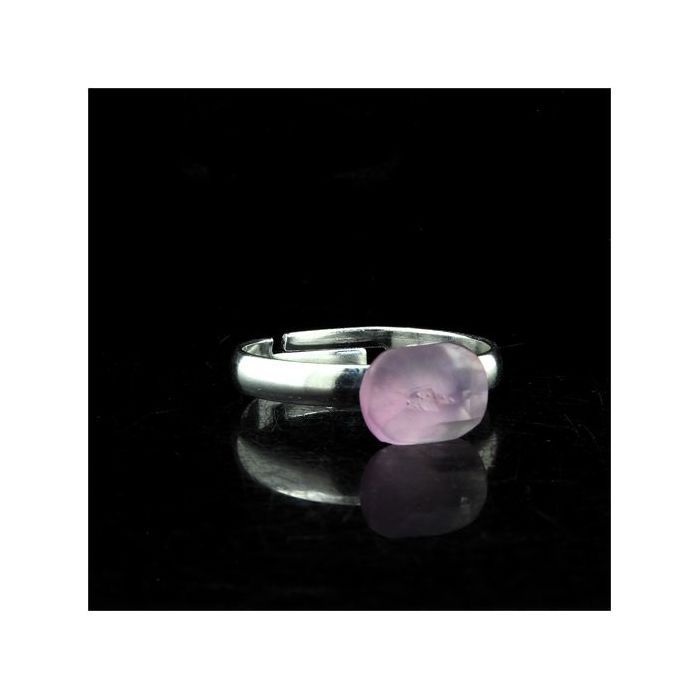 Pierres et Minéraux. Bague Kunzite plaqué argent. 8.30 ct. Taille réglable.