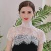 Women Summer Detachable Fake Collar Half Shirt Blouse Sweet Crochet Sheer Eyelash Floral Lace Wedding Decorative Dickey Choker