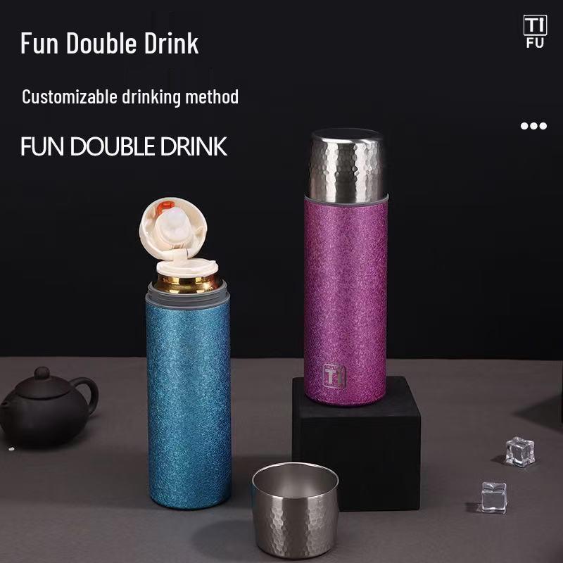 Luxury Titanium Thermos Cup Gift Set: High-End Stewing Cup for Tea and Water