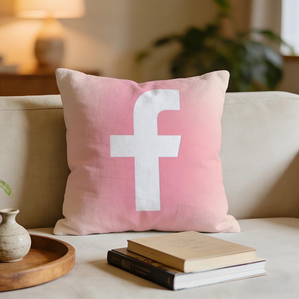 Fashion Logo FFacebook Anime Cushion Cover Short plush pillowcase for bed sofa carwashable