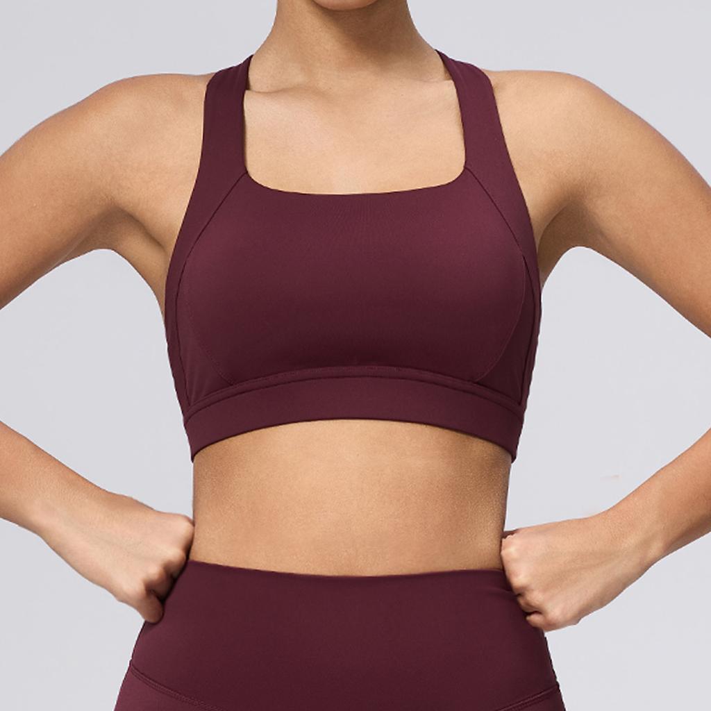 Women's High Impact Buttery Soft Sports Bra High Stretch Shockproof Racerback Yoga Tank Top Gym Running Fitness Athletic Underwear