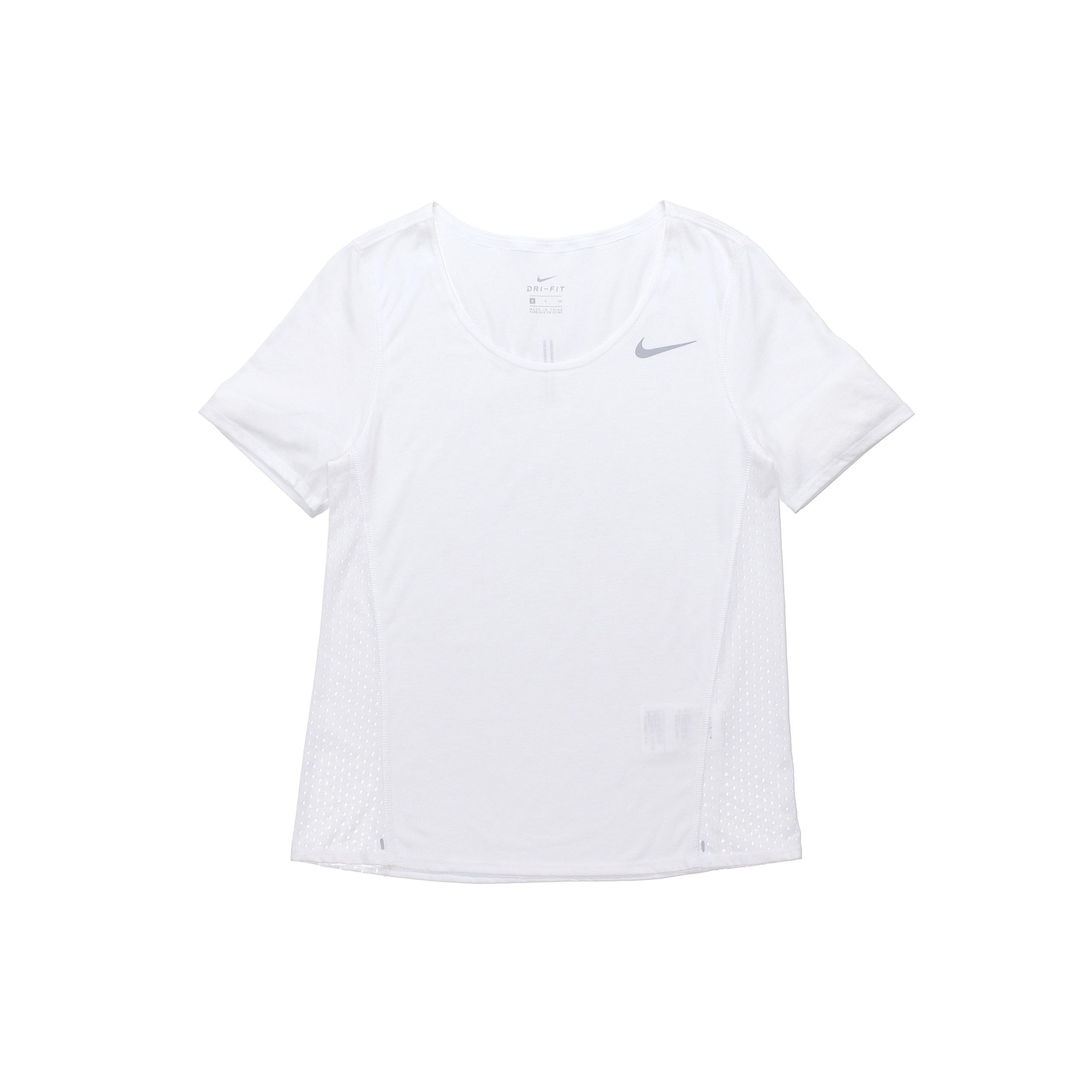 (WMNS) Nike City Sleek Dri-FIT Quick Dry Running Short Sleeve White Women s CU3235-100 M