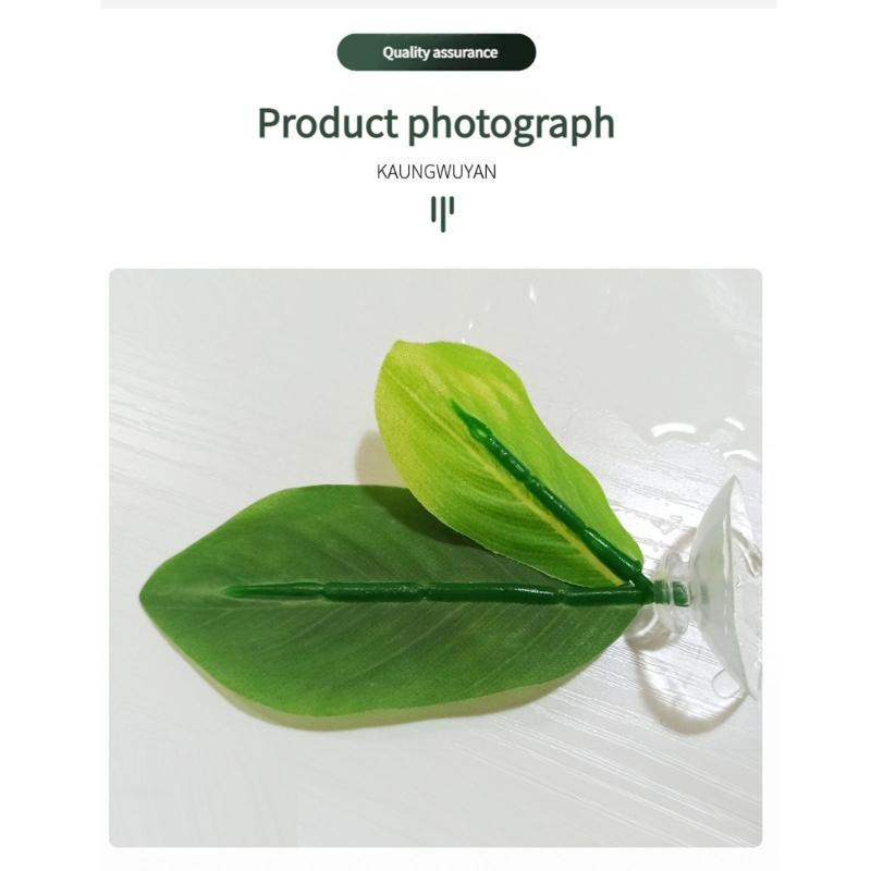 2Pcs Water Plant Leaves for Fish Tanks Aquarium Decorations Beautiful Appearance Artificial Plant Leaves Multicolored