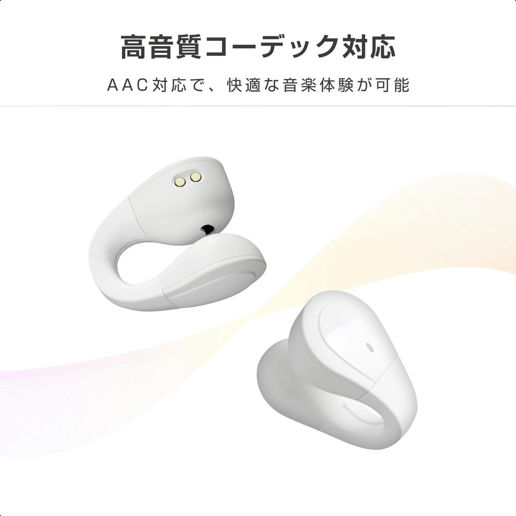 Kashimura Open-Ear Wireless Earphones Ear Cuff Style Ambient Sound AAC Call Support BL-140 White