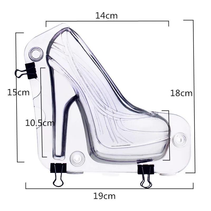 2021 Transparent 3D Thick Bottom Ladies High Heel Chocolate Mold Reusable Baking Craft Fondant Cake Sugar Shape Crystal Mold