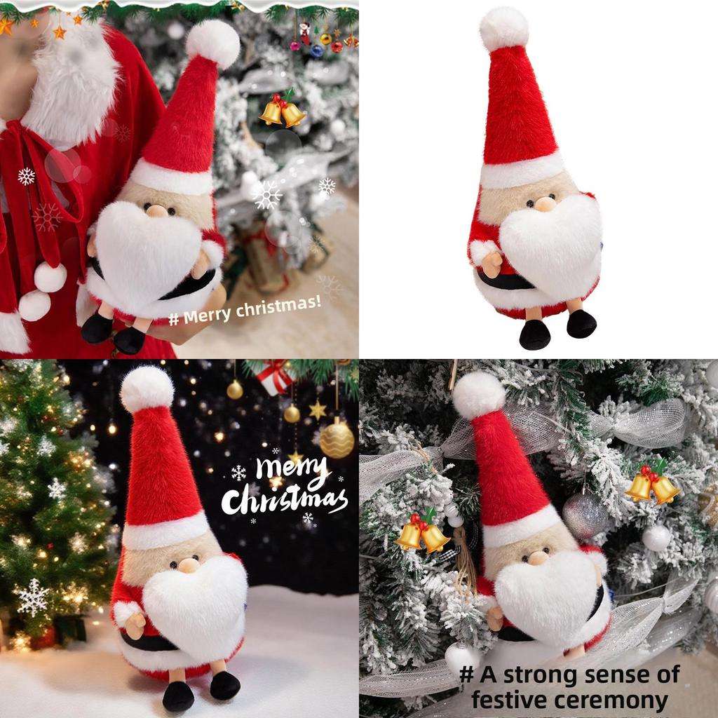 Santa Claus Plush Toy With Soft Short Pile For Holiday Gift And Party Decor