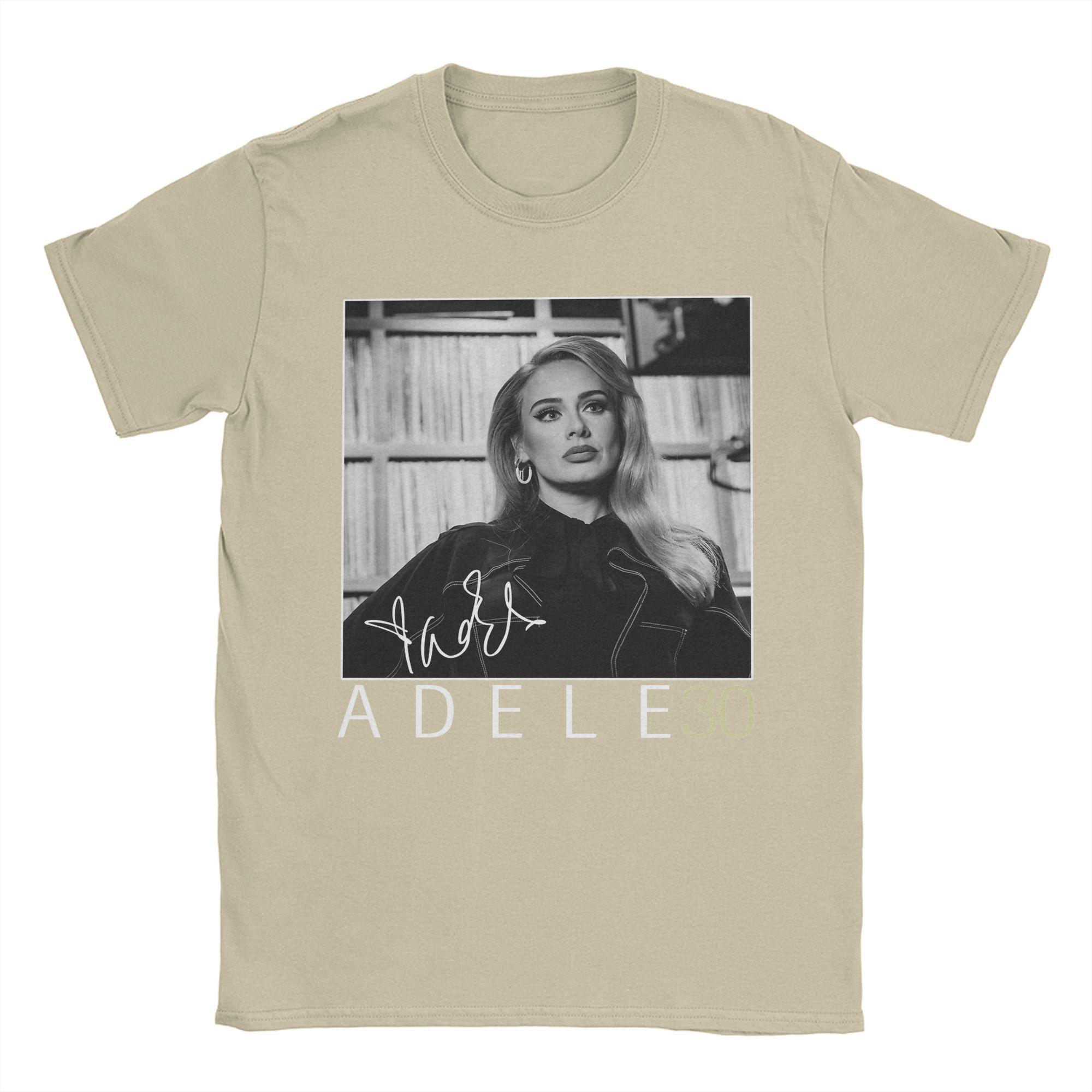 

Новинка Ювілейна футболка Adele для чоловіків Круглий виріз 100% бавовняна футболка Футболка з коротким рукавом 4XL 5XL Топи L хакі