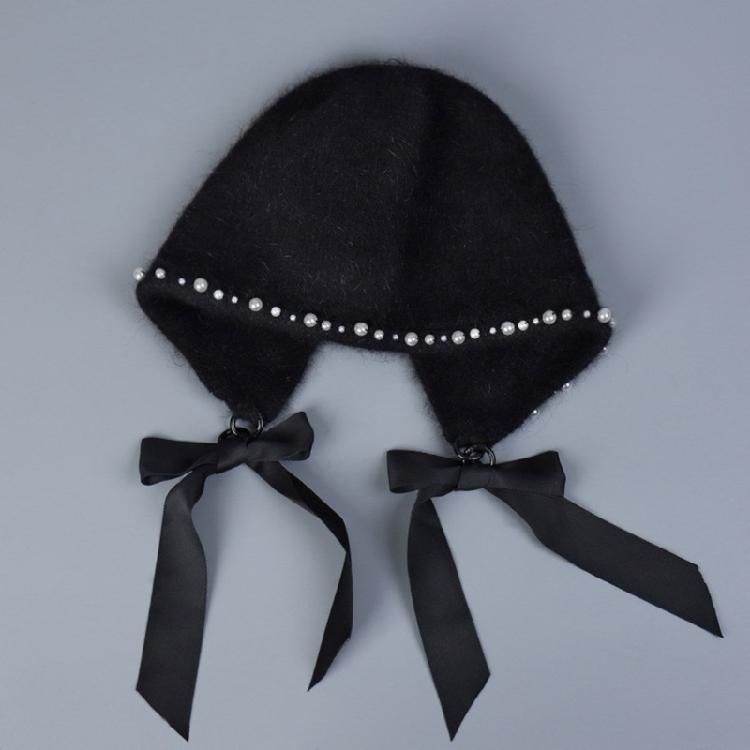 Stylish Earflap Hat Elegant Bows Tassels Pearls Earflap Hat Stylish Women Hat for Trendy Accessorizing