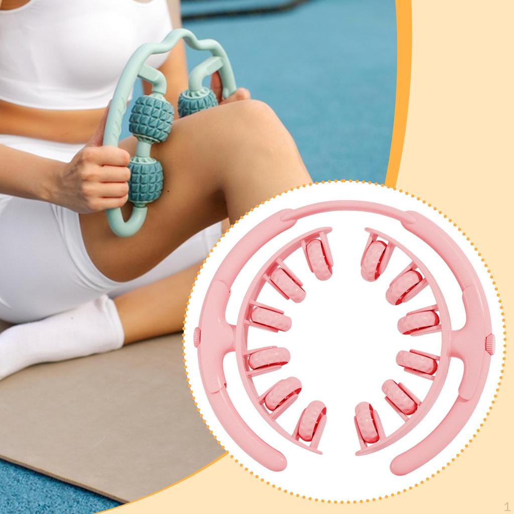Leg Massage Tool with 12 Wheels Detachable Compact for Calves Arms 11x10.2x1.6inch Versatile