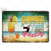 Beach Tin Sign Plaque Metal Vintage Summer Metal Wall Sign Beach Decor for Beach Bar Beach House Seaside Decorative Plate