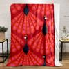 Red Peacock Pattern Blanket Design Patterned Flannel Blanket Perfect for the Bedroom Living Room, Sofa, or a Little Nap