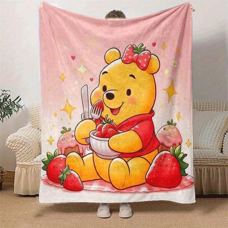 1pc Winnie The Pooh Printing Blanket - Soft, All-Season Throw for Living Room, Beroom,Personalize Gift with Aorable Cartoon Esign