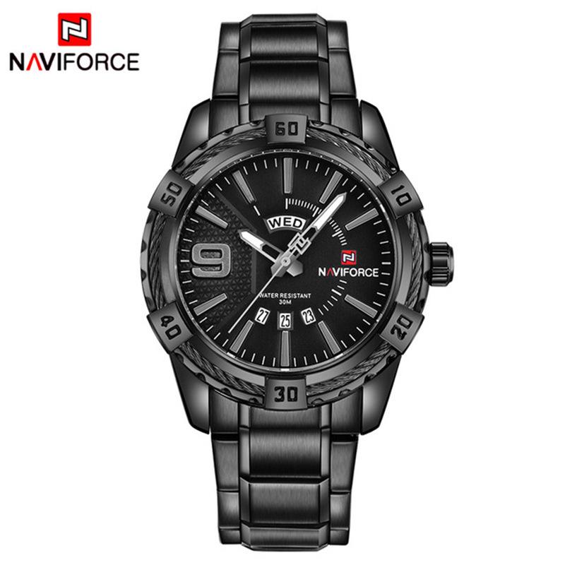 

NAVIFORCE 9117S Men s Steel Strap Quartz Watch - Business Casual, Waterproof, Date Display.