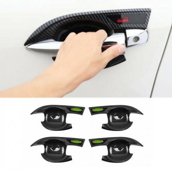 Carbon Fiber 4X Door Handle Bowl Cover Trim For Nissan Altima 2019-2022