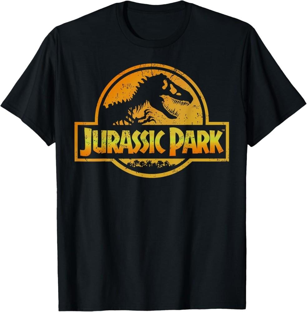 Jurassic Park Orange & Yellow Gradient Logo Graphic T‑Shirt M