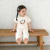 Korean Summer Girls' Sweet T-shirt & Stylish 7-Point Pants Set - Short Sleeve Children's Wear Two-Piece