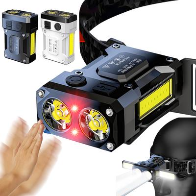 COB LED Cap Clip Lights USB Charging Motion Sensor Induction Headlamp Rotatable Camping Head Light for Camping Fishing Walking