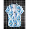 Palmshadow Herrenhemd 3D-Druck Camisa Ärmelhemd Atmungsaktiv Business Urlaub Alltag Outdoor Kurzarmhemd