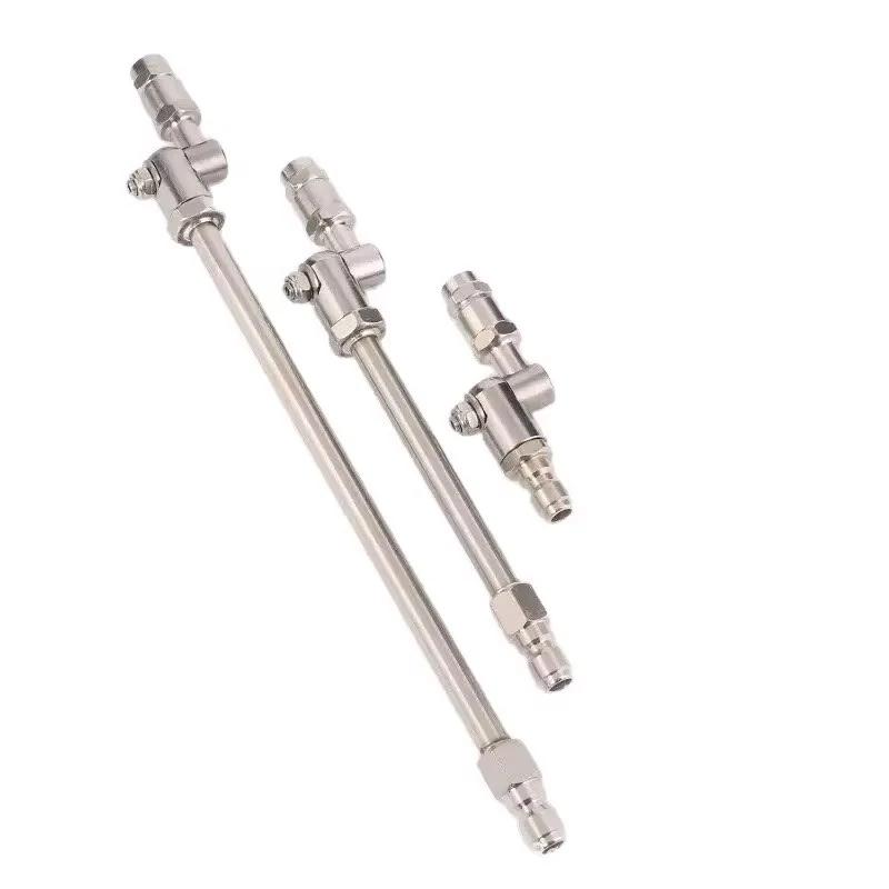 High Pressure Car Wash Gun with 1/4 Quick Plug, Rotating Spray Nozzle Extension Pole for Car Air Conditioner Coil Cleaning
