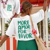 More Amor Por Favor Print Tshirt Dopamine Colorful Letters And Heart Graphic Short Sleeve Tops Unisex Spring Summer Casual Tee