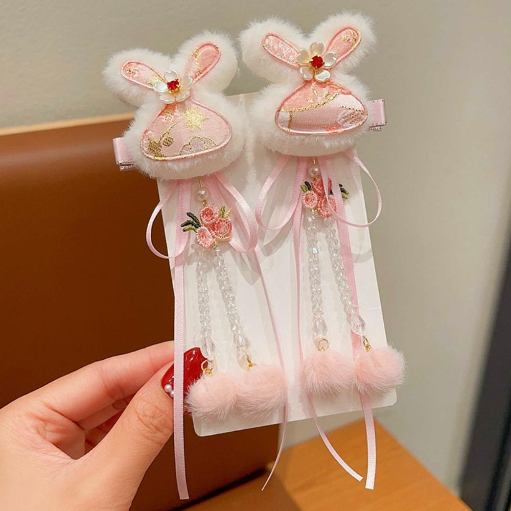 Tang Suit Chinese Style Red Barrettes Hanfu Headwear Ancient Style Hair Clip  Winter