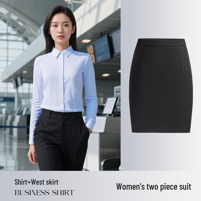 Unisex bügelfreies Baumwoll-Stretch Langarmhemd für professionelle Business-Kleidung