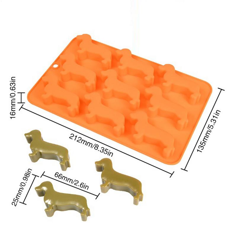 Dachshund Silicone Ice Mold Non-Stick Dog Shaped Silicone Molds For Ice Treats 9-cavity Chocolate Moulds Ice Mold Cake Molds