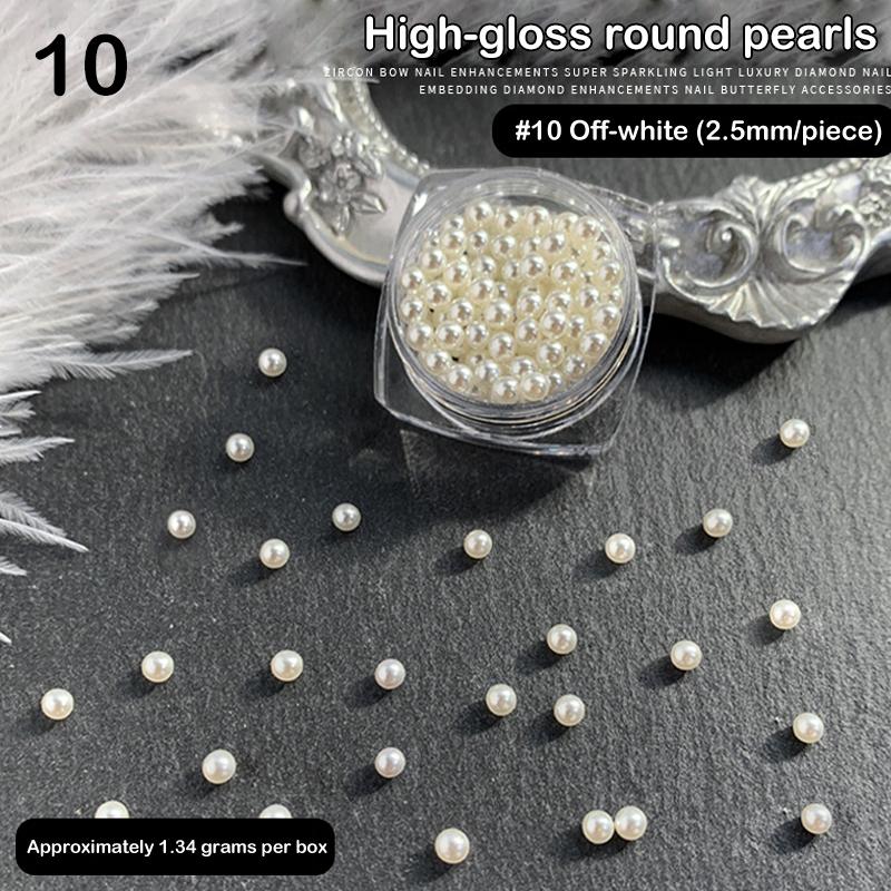 1 Scatola di Perle Stereoscopiche Mini Perle Rotonde Accessorio Decorativo per Pittura Unghie Patch Diamante per Unghie