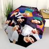 1pc   Kpop Umbrella Portable Folding Umbrella Iron Frame Hole Bone Structure Outdoor Home Umbrella