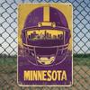 Vintage Minnesota Football Helmet Metal Sign 8x12 Inches Perfect for Home Bar Office Decor Ideal Gift for Sports Enthusiasts