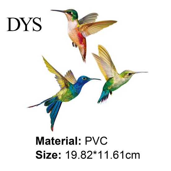Anti-collision 6Pcs Hummingbird Stickers Environmentally Friendly PVC Sticker Decoration Animal Window for Living Room Glass