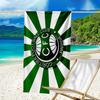Green Football Club Emblem Printed Beach Towel, Super Soft Microfiber, Perfect Gift Birthday, for Pool, Beach, Travel, for family and friends