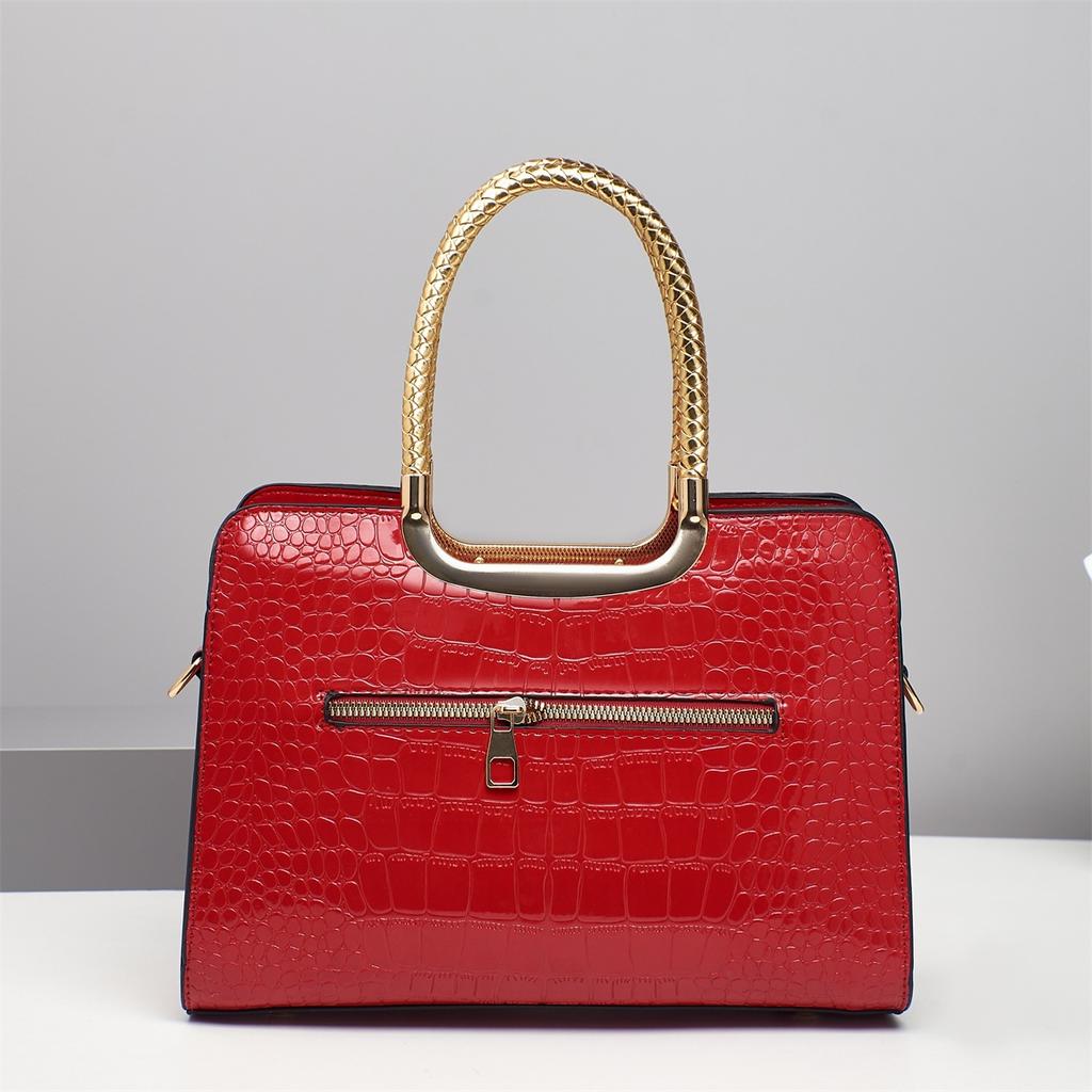 Patent Leather Bow Handbag, Decorated Top Handle Bag, Women's Formal Shoulder Crossbody Purse