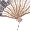 1Pc Japanese Style Shell Shaped Fan With Storage Bag Silk Cloth Bamboo Folding Fans Single-Side Flower Curved Fanbone Hand Fan
