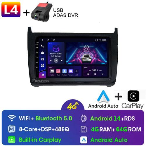 9 Inch 2 Din Android 13 Auto Radio For VW Volkswagen POLO 5 Sedan 2008- 2020 Carplay Car Multimedia GPS Autoradio