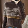 Sweater Women's Loose Casual Pullover Sweater Warm Long Sleeve Fried Dough Twists Knitwear Autumn and Winter