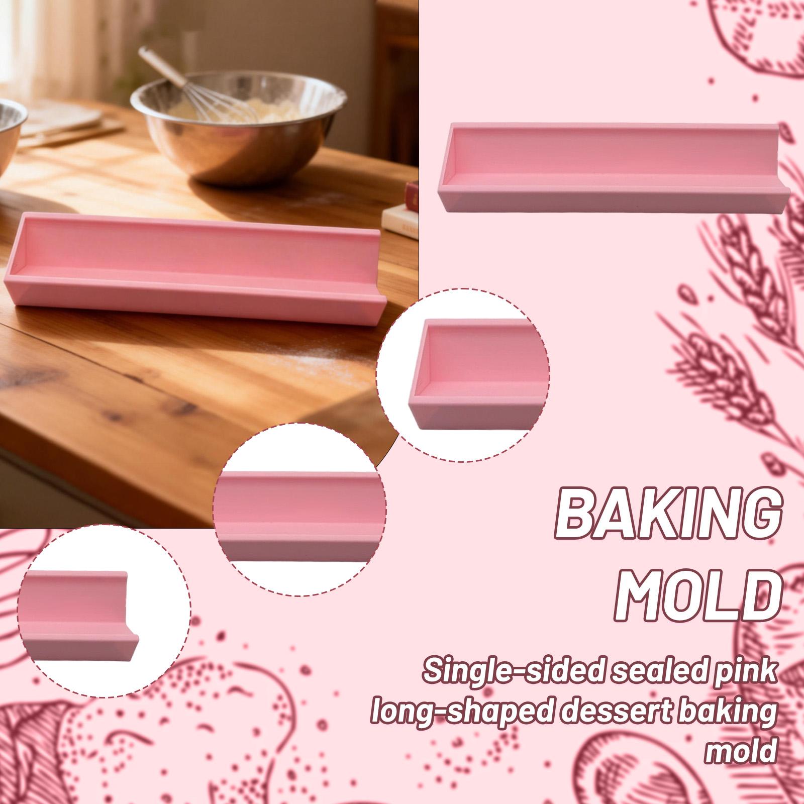 

Single-sided Closed Long Strip Dessert Baking Mold One Size розовый