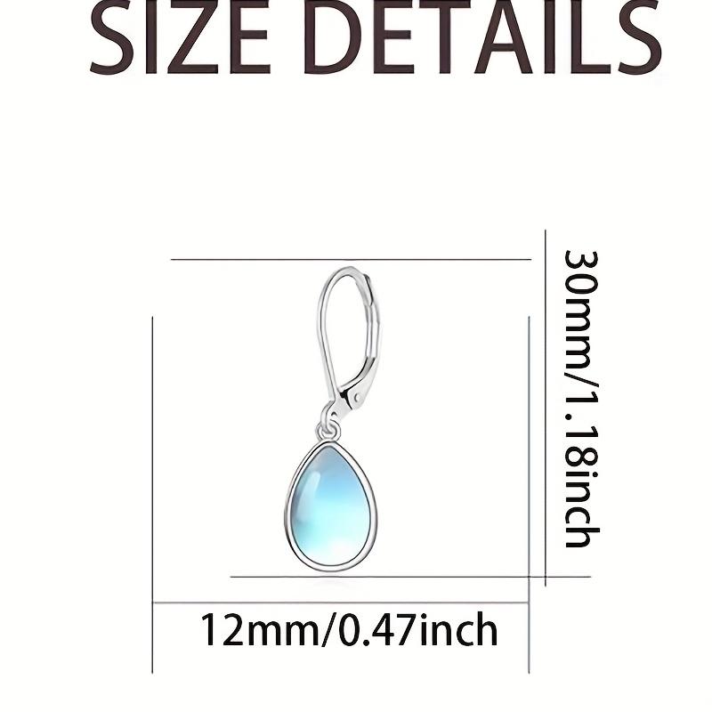 Fashion 925 Sterling Silver Water Moonstone Drop Earrings for Women Simple Wedding Engagement Jewelry Gifts