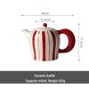 Striped Ceramic Water Cup & Teapot Set for Living Room and Afternoon Tea