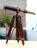 Brass Telescope W/Wooden Adjustable Tripod Working Astrolabe Telescope Gift